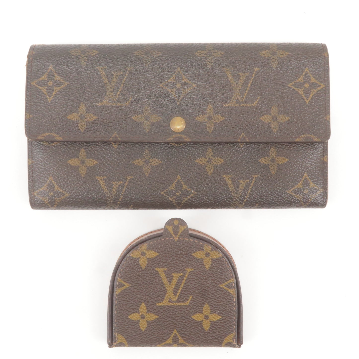 Louis Vuitton Monogram Set of 2 Wallet Coin Case M61960 M61725