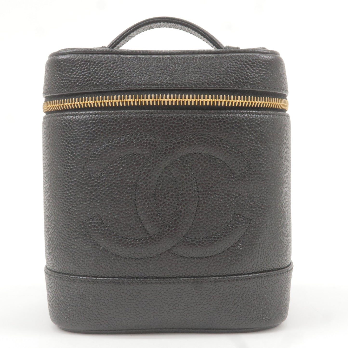 CHANEL Caviar Skin Vanity Bag Hand Bag Cosmetic Bag Black A01998