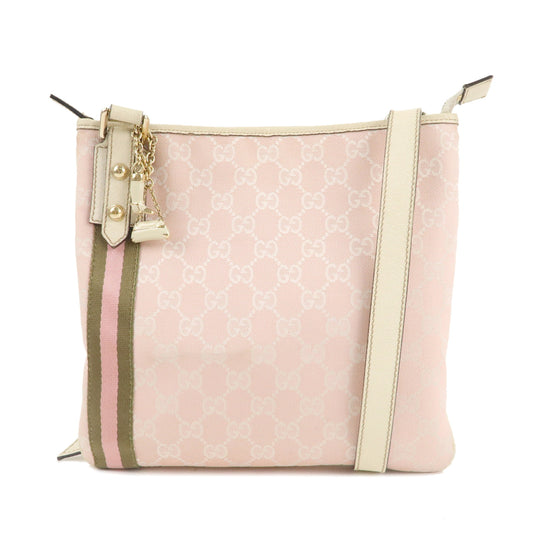 GUCCI-Sherry-GG-Canvas-Leather-Shoulder-Bag-Pink-White-144388