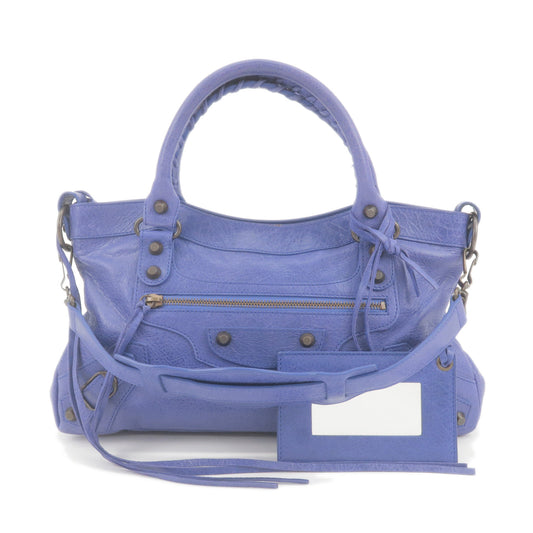 BALENCIAGA-The-First-Leather-2Way-Bag-Hand-Bag-Purple-103208