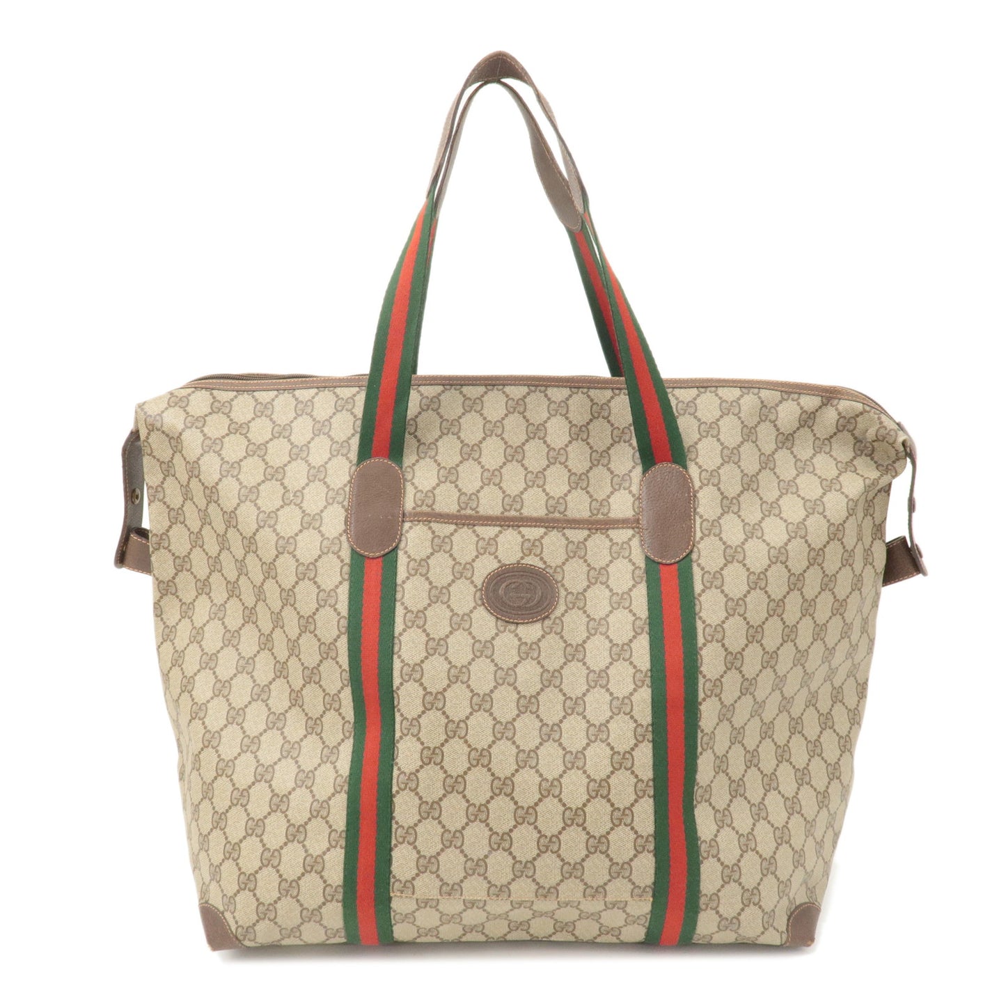 GUCCI Old Gucci Sherry GG Plus Leather Tote Bag 156.19.014