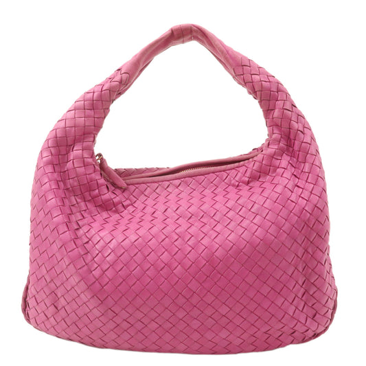 BOTTEGA-VENETA-Intrecciato-Leather-Shoulder-Bag-Pink-115653
