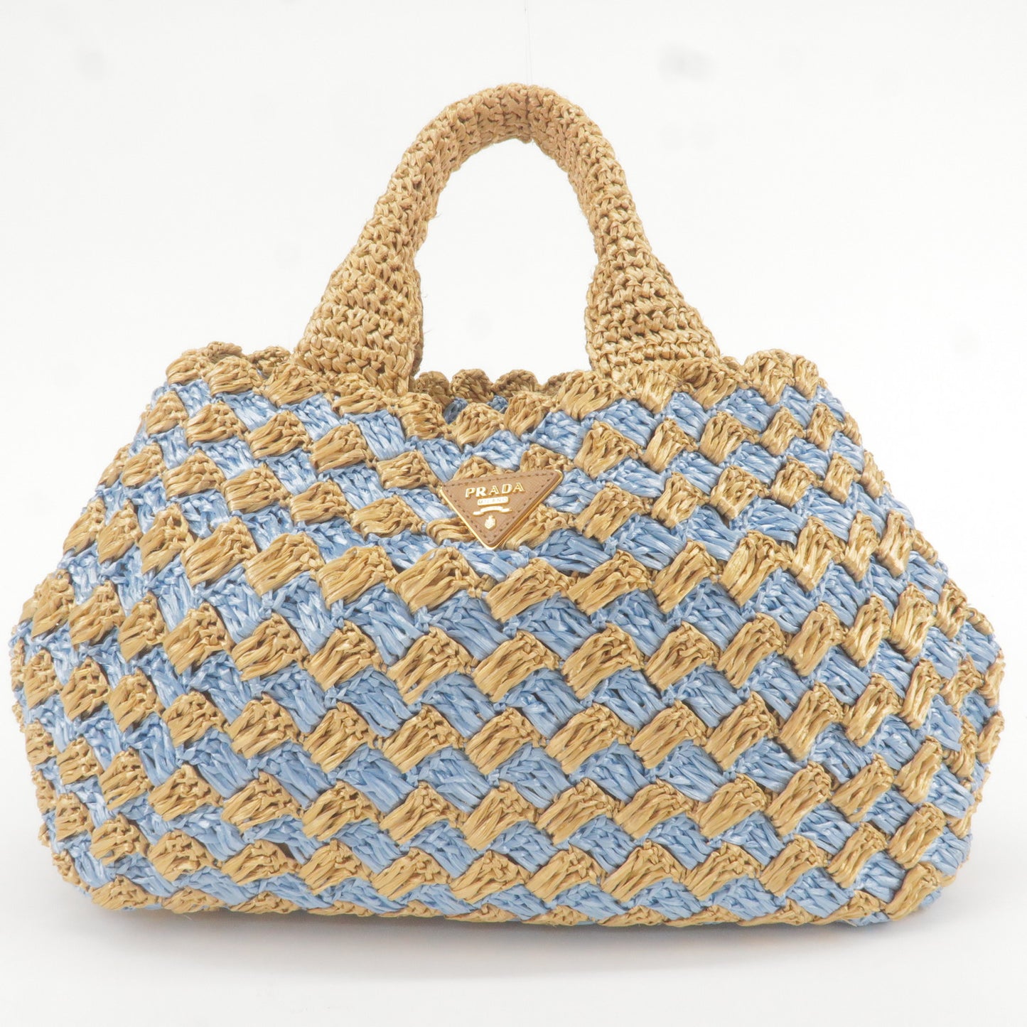 Prada prada crochet tote bag in natural-Via Manzoni