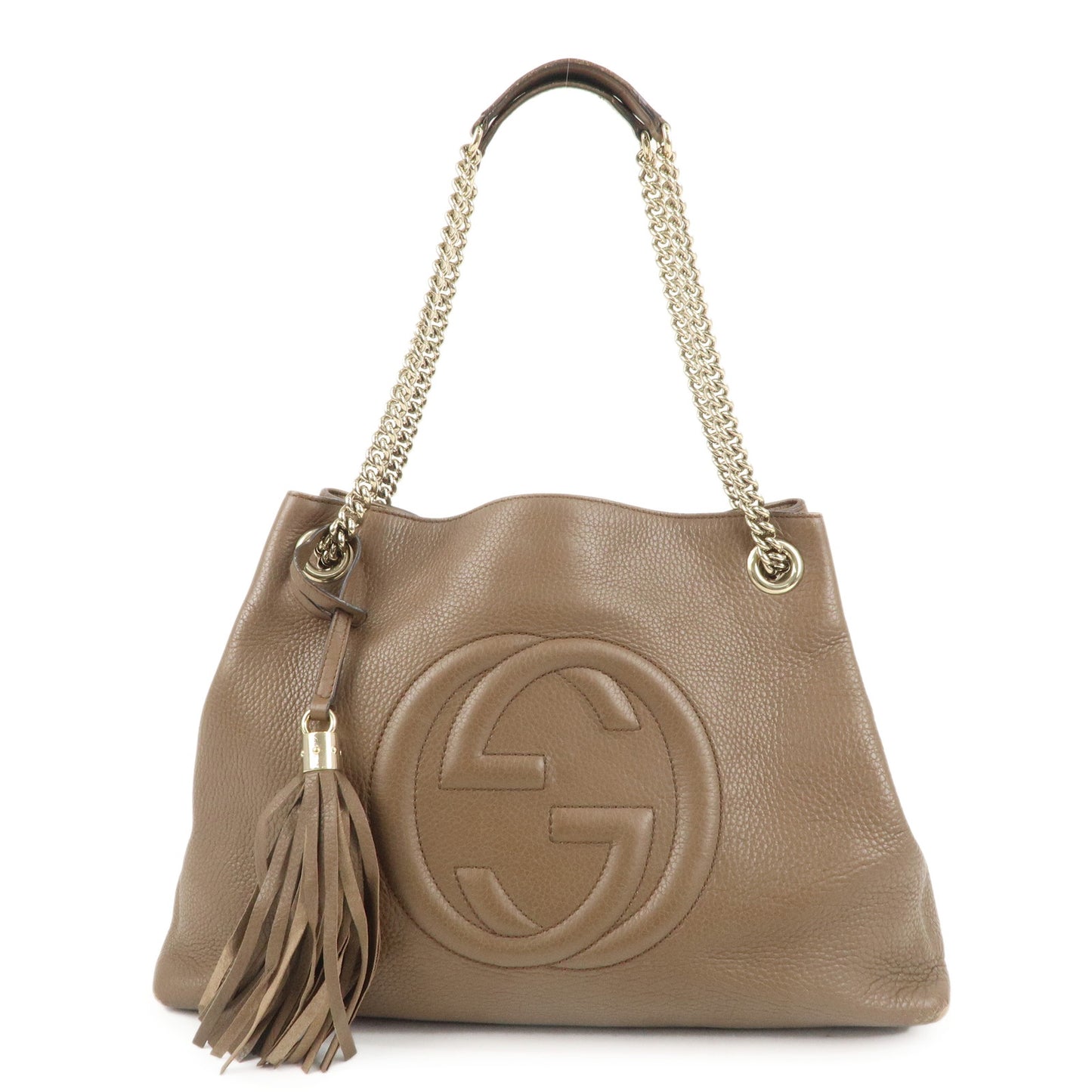 GUCCI-SOHO-Leather-Chain-Shoulder-Bag-Tote-Bag-Brown-308982