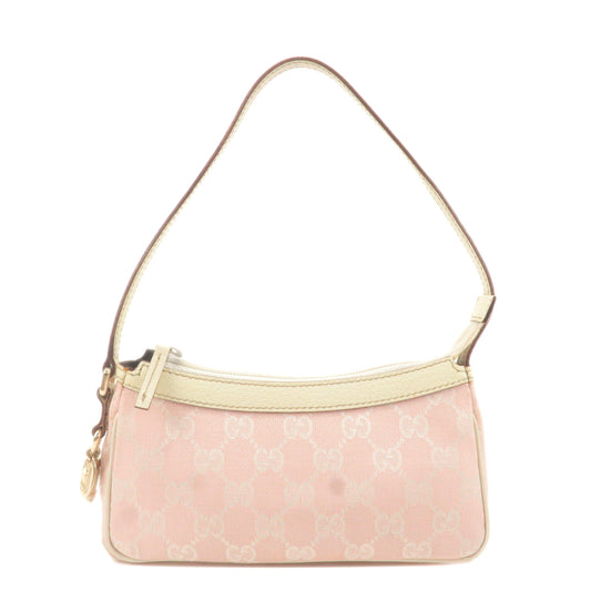 GUCCI-GG-Canvas-Leather-Hand-Bag-Pouch-Pink-Ivory-154432