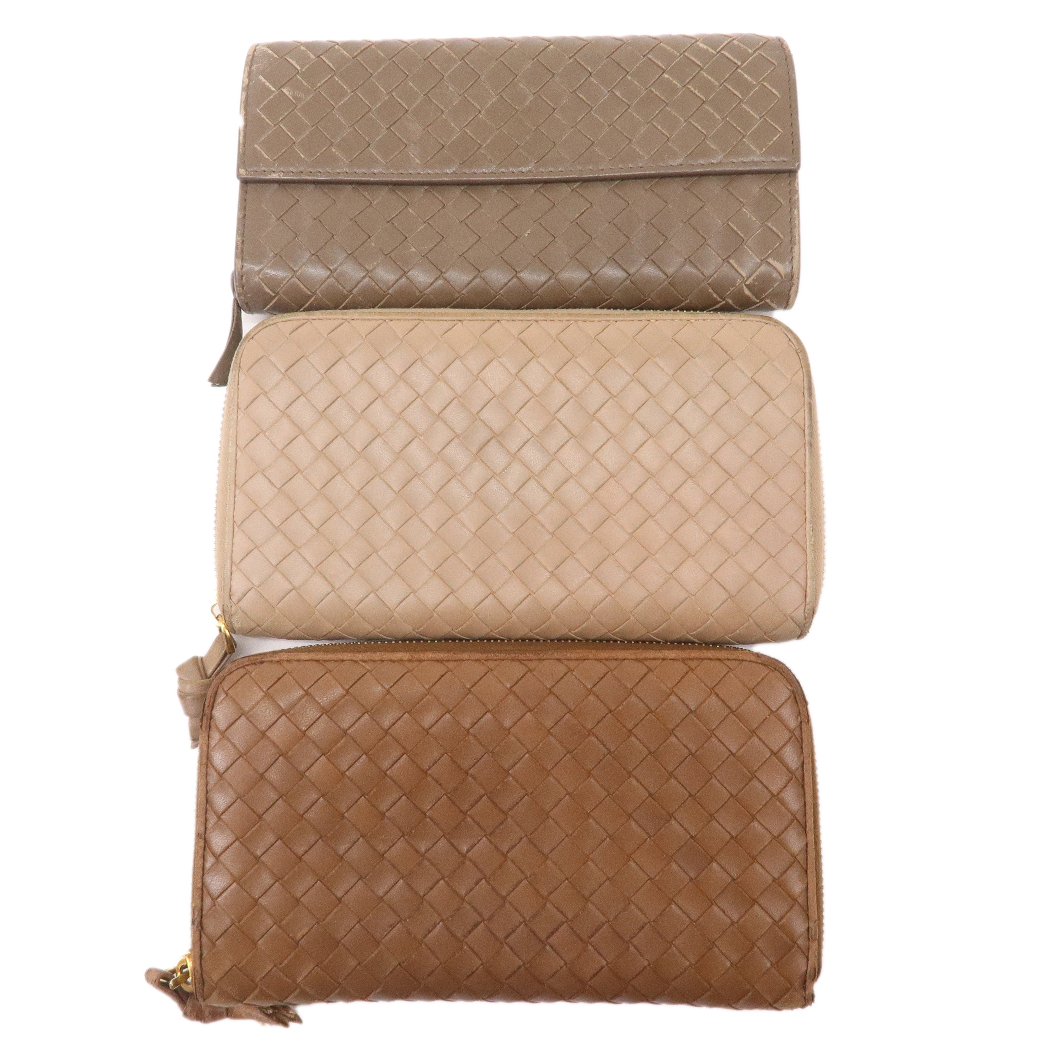 BOTTEGA VENETA Set of 3 Intrecciato Leather Wallet 114076 261995 dct ep vintage luxury Store