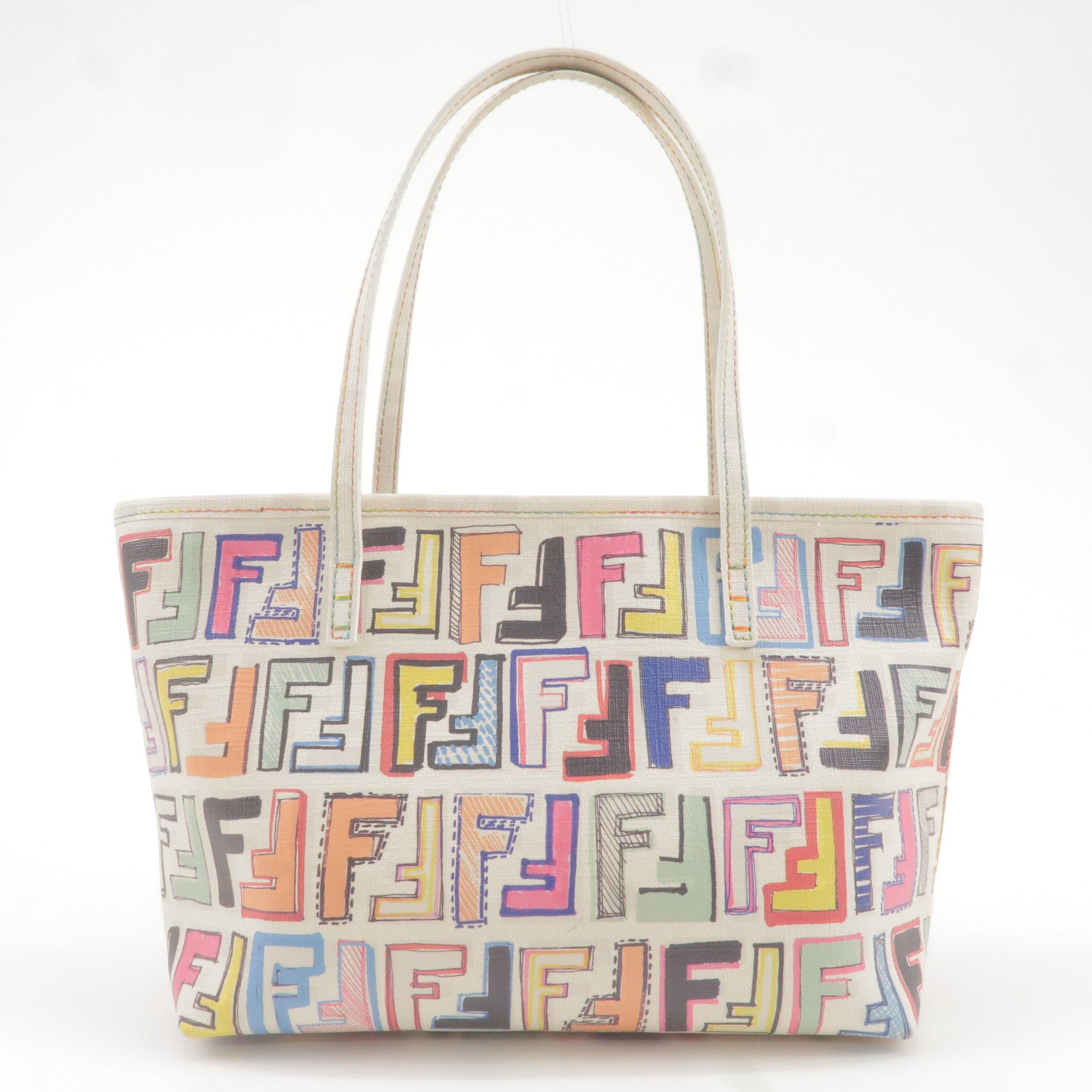 Multicolored FF printed Baguette bag