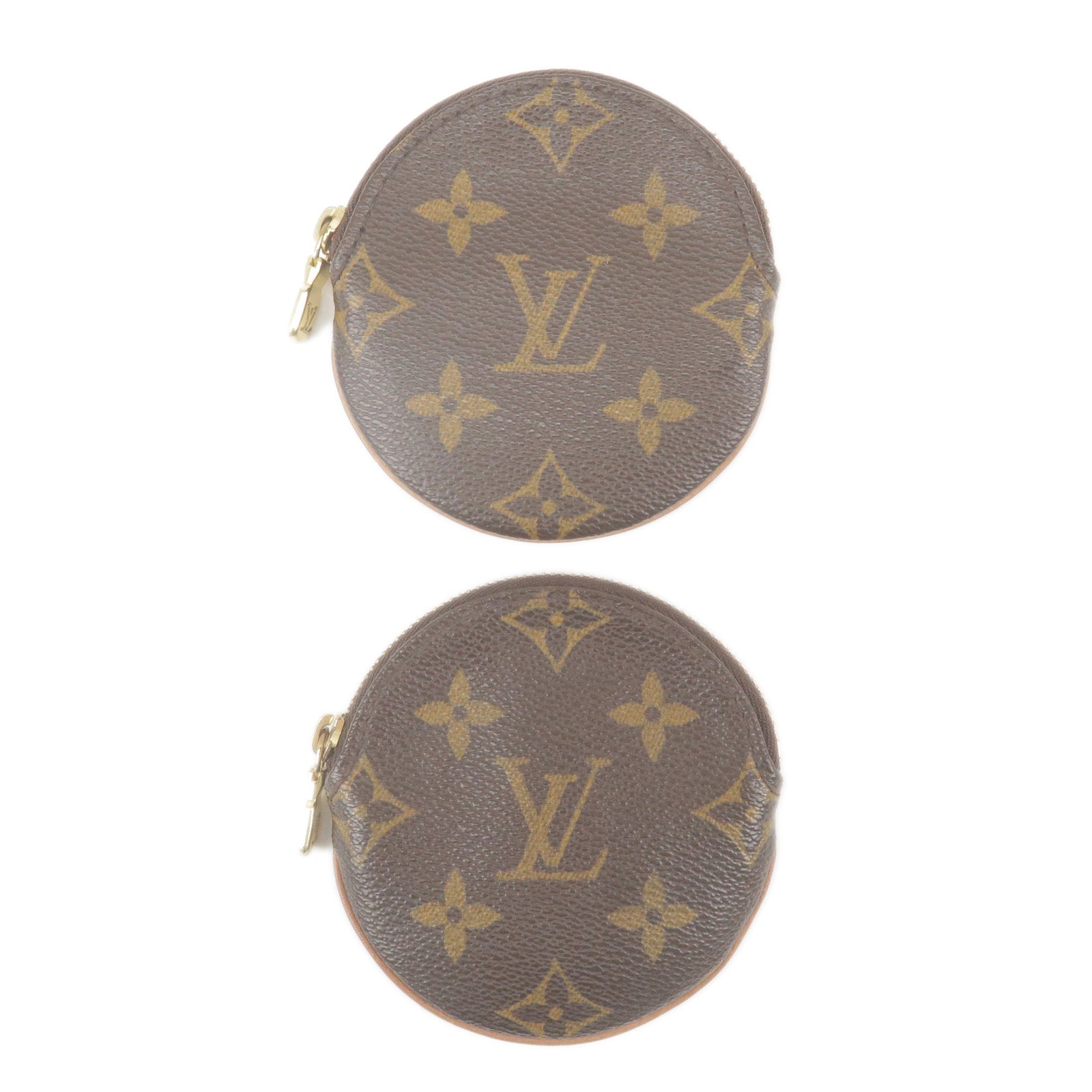 Set-of2-Louis-Vuitton-Monogram-Porte-Monnaie-Rond-Coin-Case-M61926