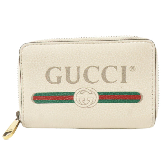 GUCCI-Leather-Logo-Print-Round-Zipper-Coin-Case-Ivory-496319