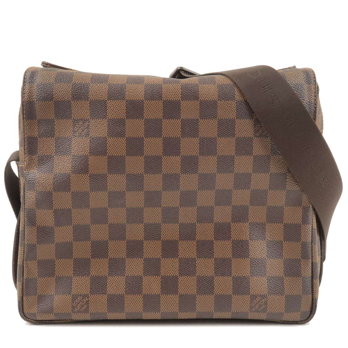 Louis+Vuitton+Naviglio+Shoulder+Bag+Brown+Leather for sale online