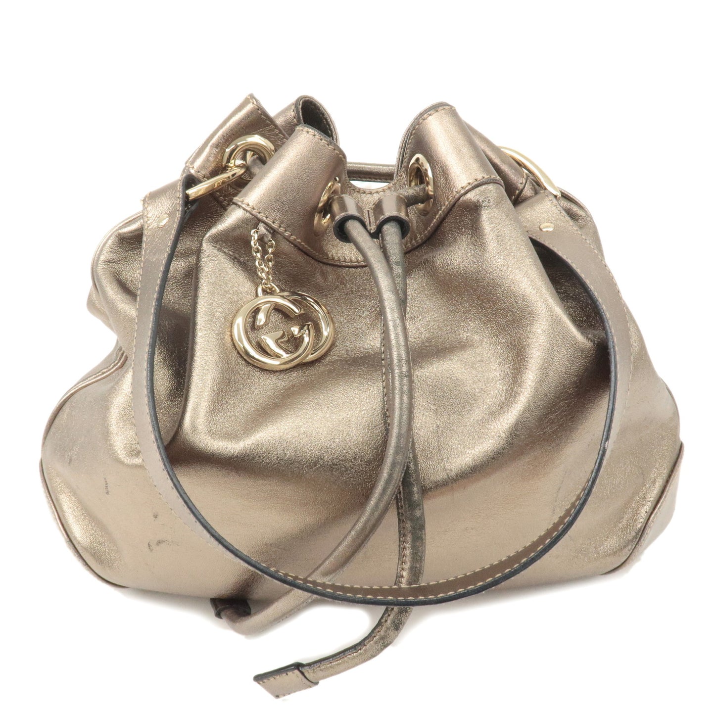 GUCCI-Leather-Shoulder-Bag-Hand-Bag-Bronze-272374-