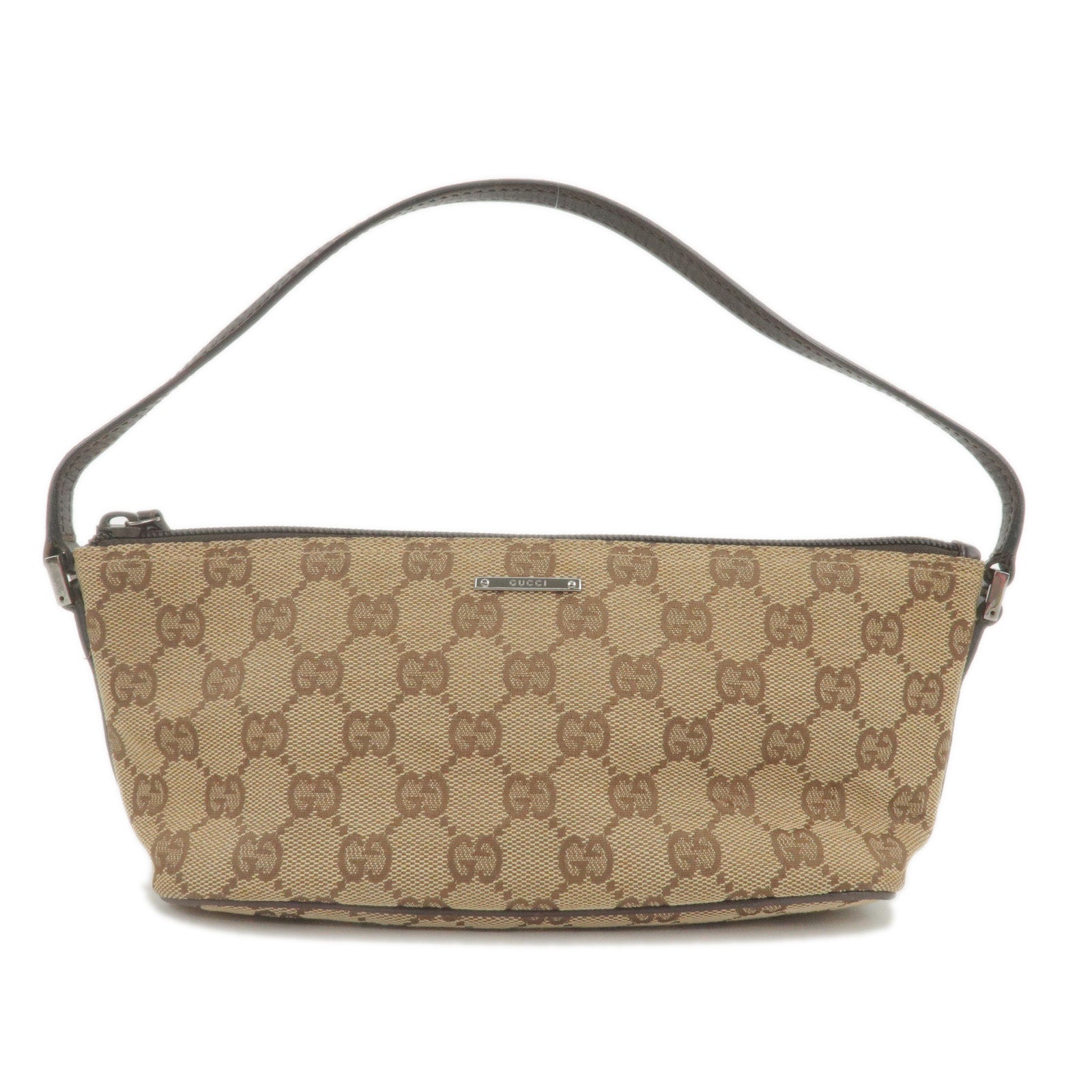 GUCCI-Boat-Bag-GG-Canvas-Leather-Hand-Bag-Brown-Beige-07198