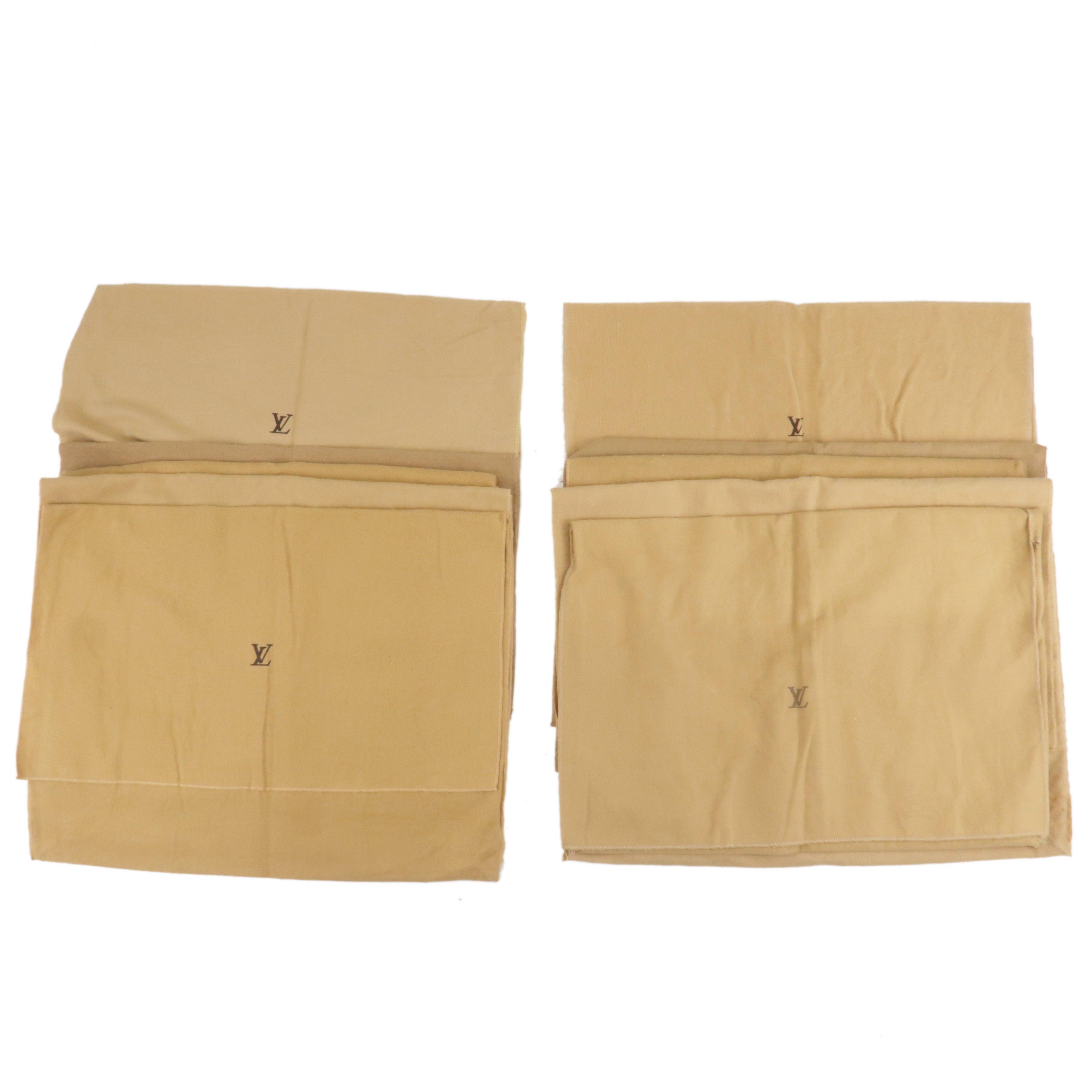 Louis Vuitton Set of 10 Dust Bag Flap Style Beige Brown