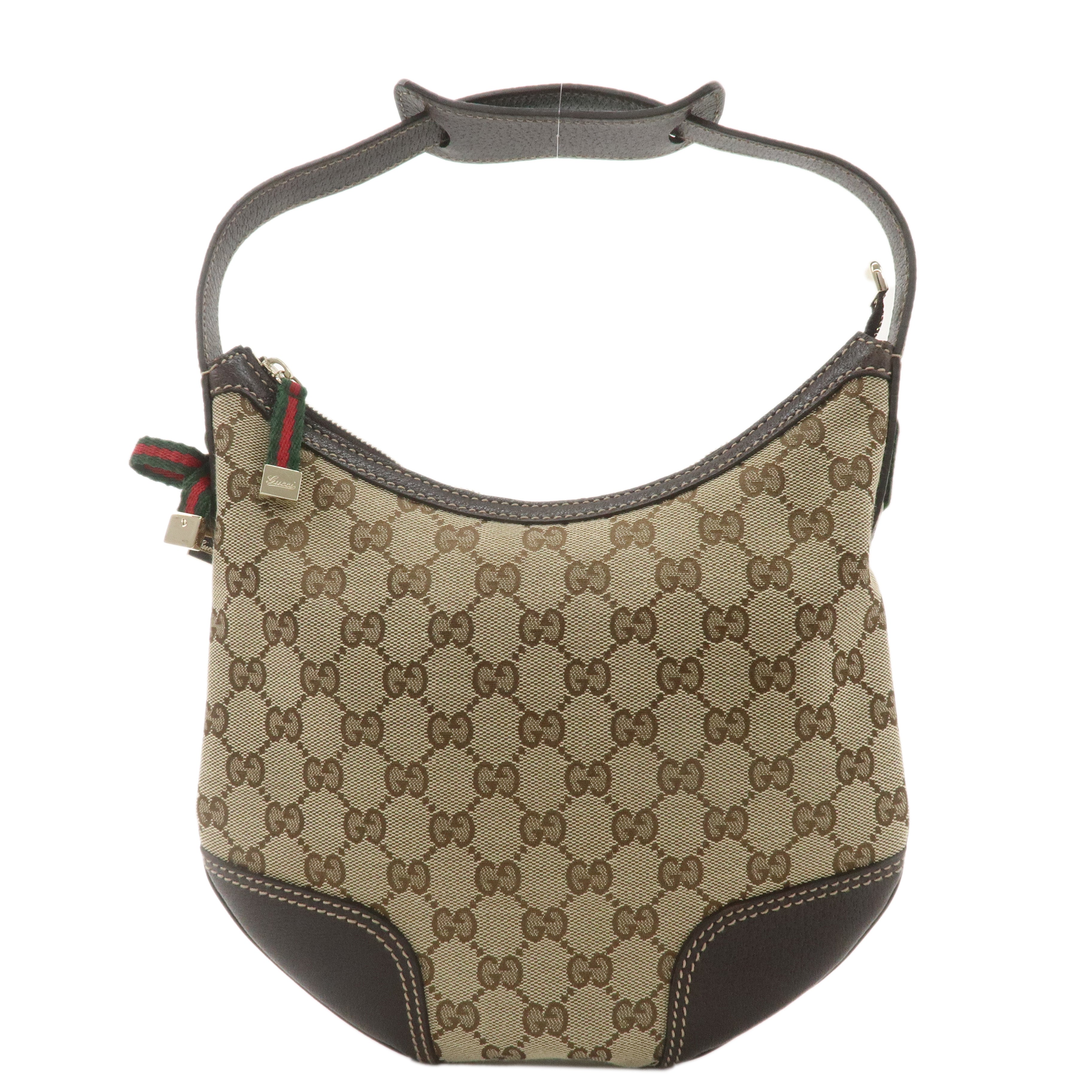 GUCCI Princy GG Canvas Leather Shoulder Bag Beige Brown 162895