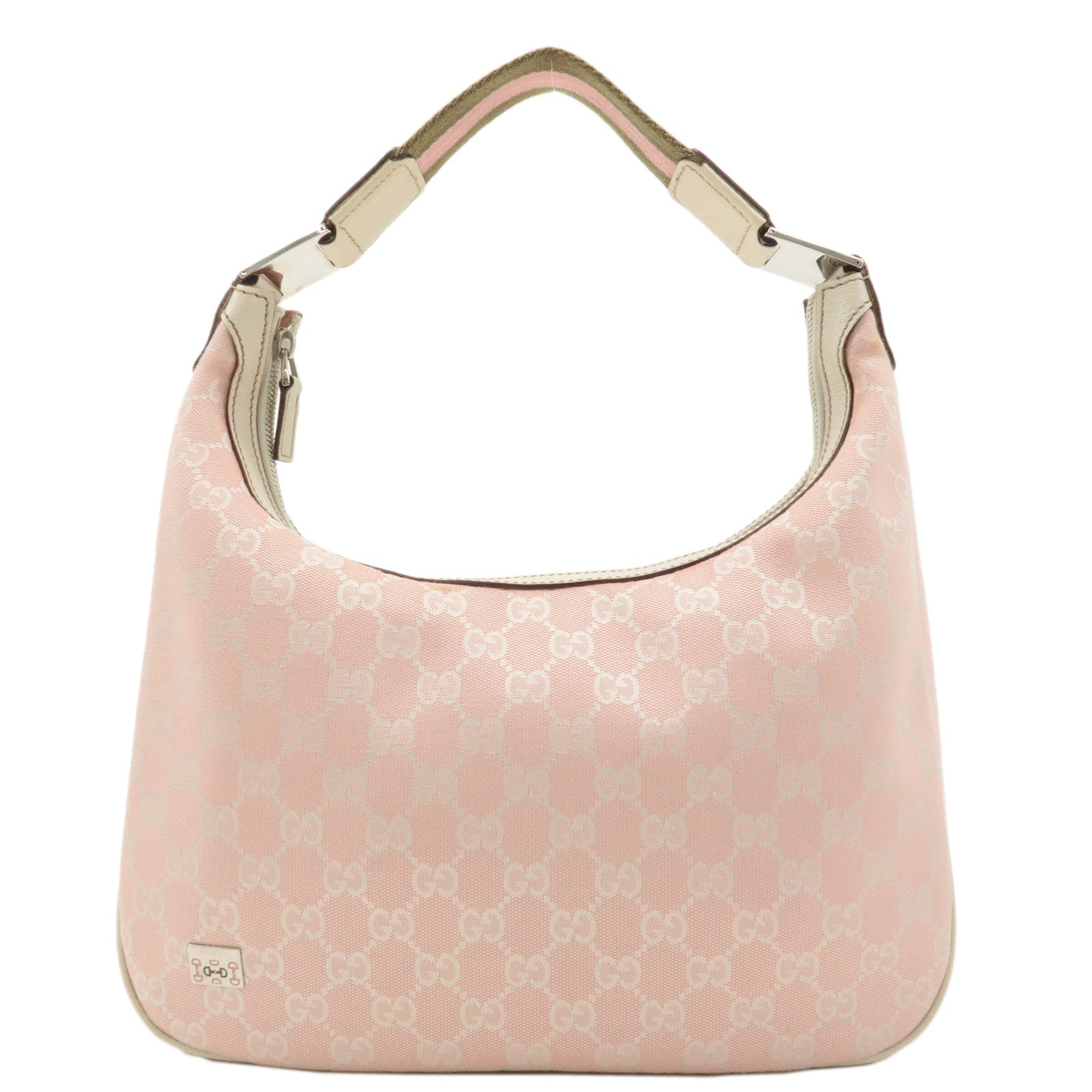 GUCCI-Sherry-GG-Canvas-Leather-Shoulder-Bag-Pink-Ivory-145757