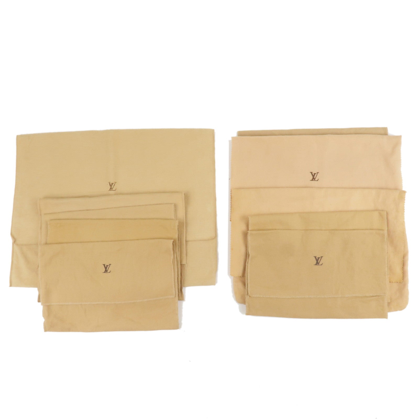 AuthenticLouis-Vuitton-Set-of-10-Dust-Bag-Flap-Style-Beige-Brown