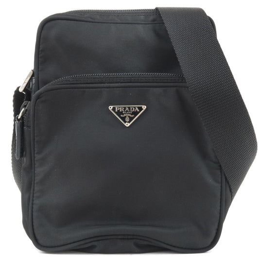PRADA-Logo-Nylon-Leather-Shoulder-Bag-NERO-Black-BT0169