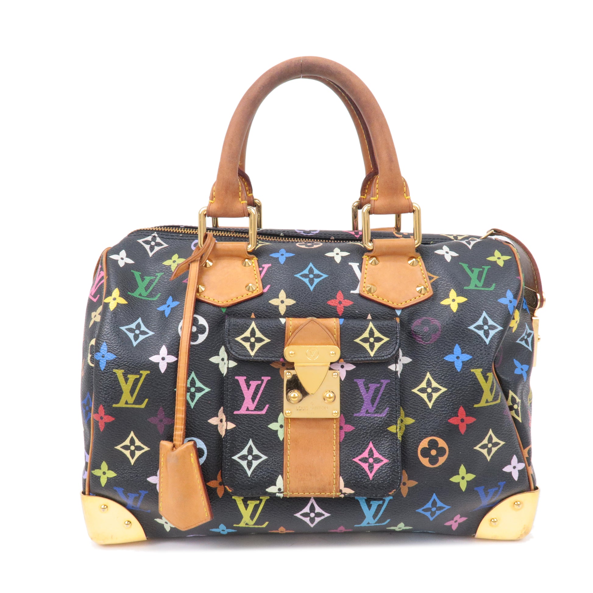 Louis Vuitton multicolor noir speedy 30 handbag