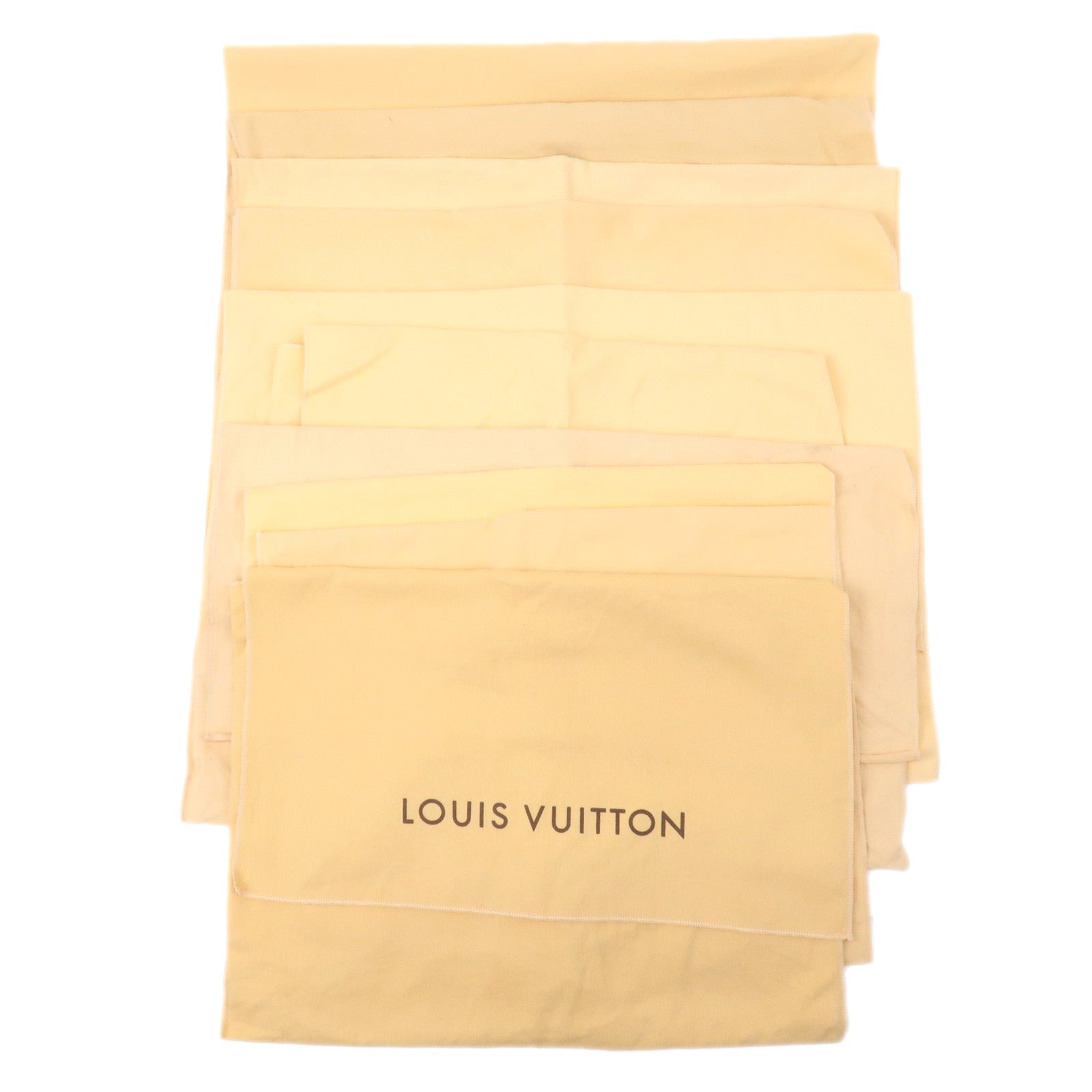 Louis Vuitton Set of 10 Dust Bag Flap Style Beige