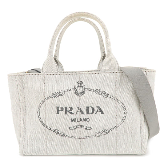 PRADA-Canapa-Mini-Canvas-2Way-Bag-Hand-Bag-Light-Gray-1BG439