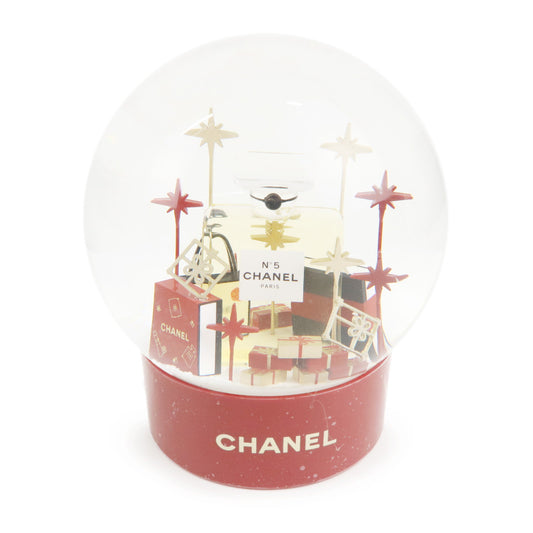 CHANEL-Glass-Snow-Globe-Snow-Dome-2022-Novelty-Bordeaux-Red
