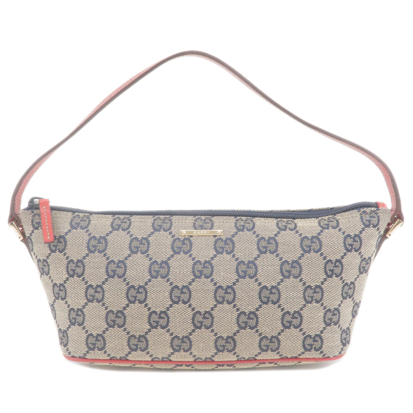 GUCCI-Boat-Bag-GG-Canvas-Leather-Hand-Bag-Beige-Red-07198