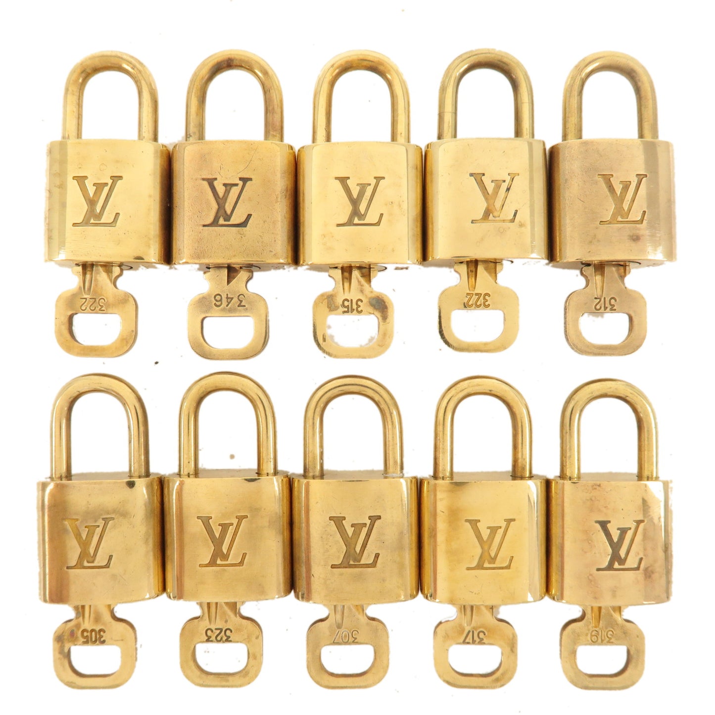 Louis-Vuitton-Set-of-10-Lock-&-Key-Cadena-Key-Lock