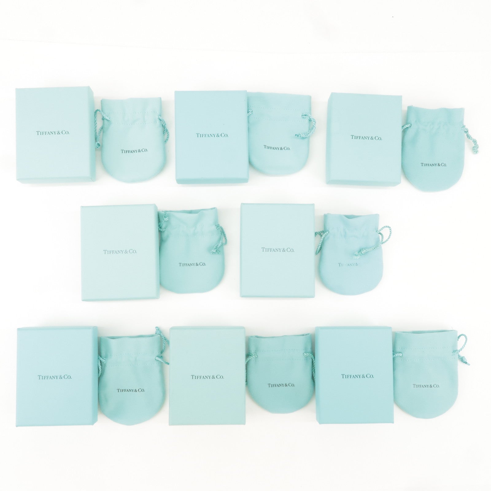 Tiffany&Co. Set of 8 Jewelry Box Drawstring Bag Tiffany Blue