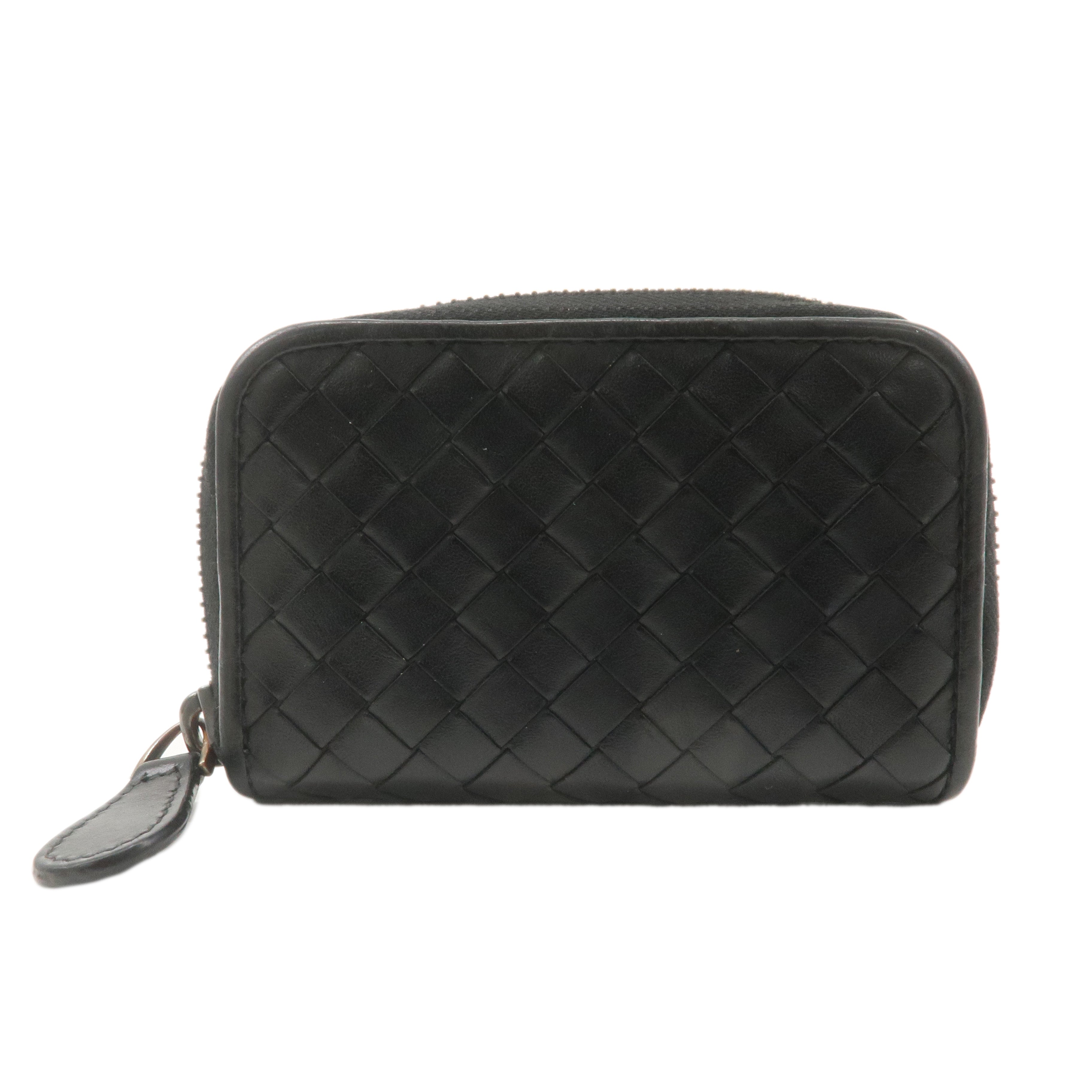 BOTTEGA VENETA Intrecciato Leather Coin Case Coin Purse Black