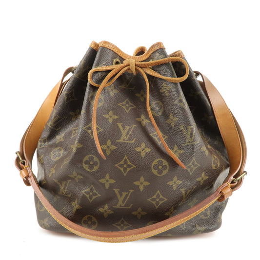 Authenti-Louis-Vuitton-Monogram-Petit-Noe-Shoulder-Bag-Brown-M42226