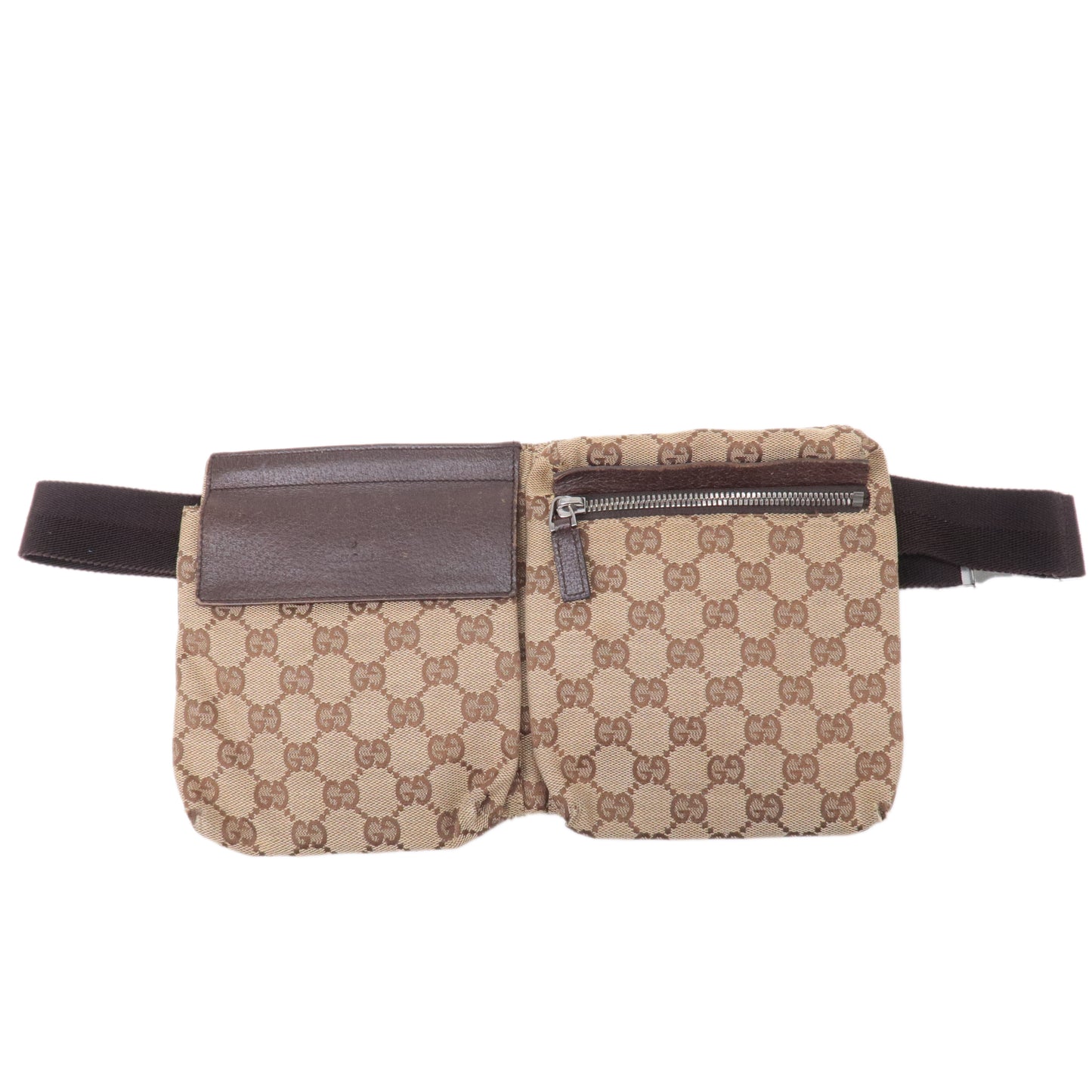 GUCCI GG Waist Pouch Bum bag Shoulder Belt Bag Beige Vintage 28566
