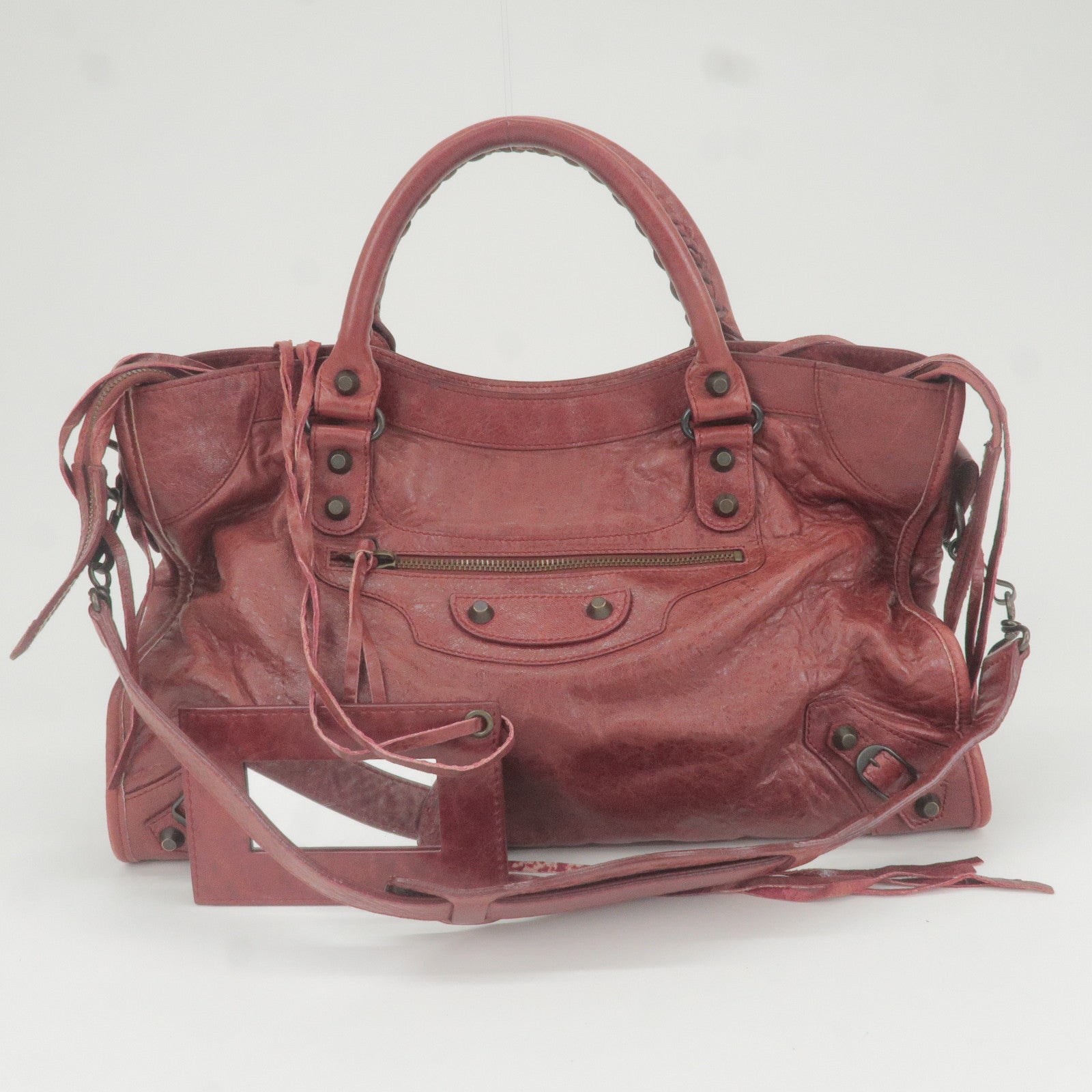 lave et eksperiment linje Blive ved BALENCIAGA-Leather-The-City-2Way-Bag-Hand-Bag-Red-115748 – dct-ep_vintage  luxury Store