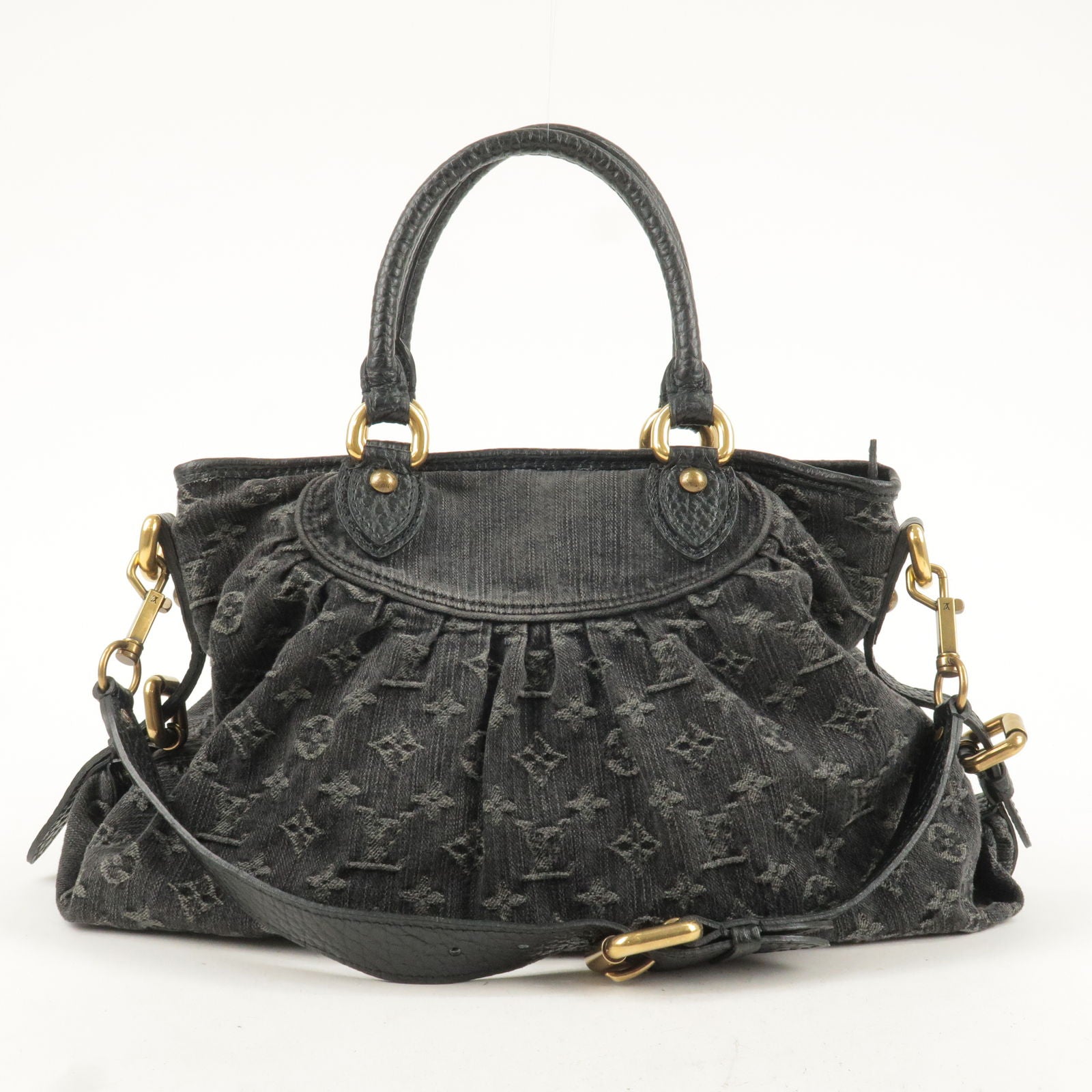 LOUIS VUITTON Authentic M95351 Denim Neo Cabby MM Handbag Noir Used from  Japan