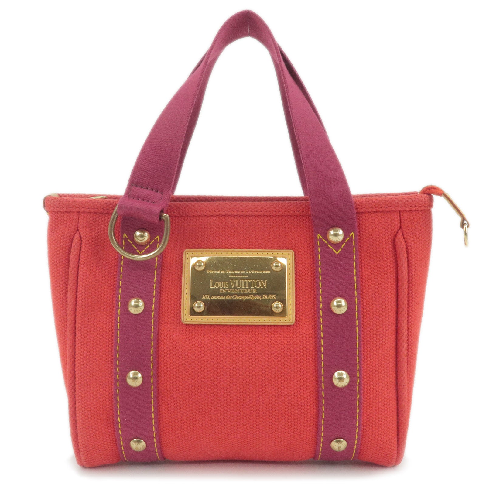 Louis-Vuitton-Antigua-Cabas-PM-Hand-Bag-Rouge-Red-M40037
