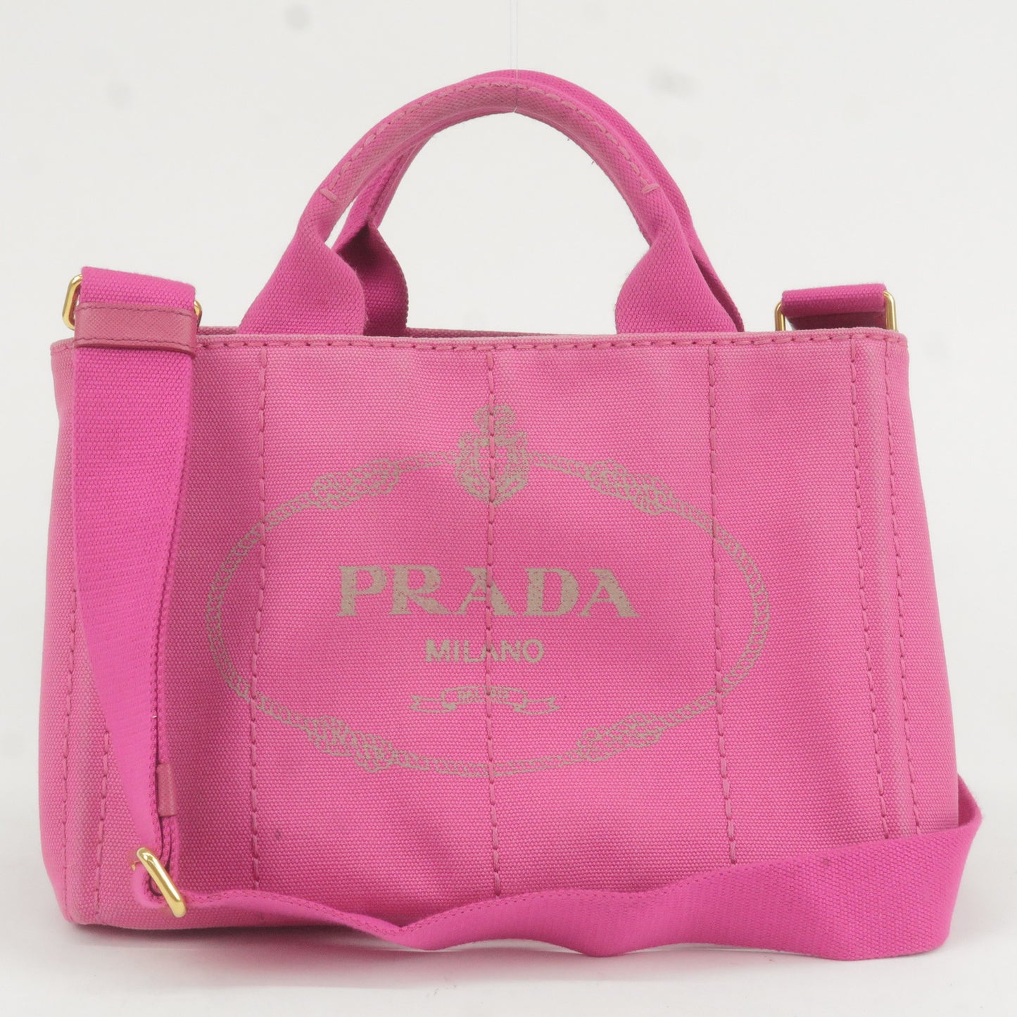 PRADA Canapa Mini Canvas 2Way Bag Shoulder Bag Pink B2439G