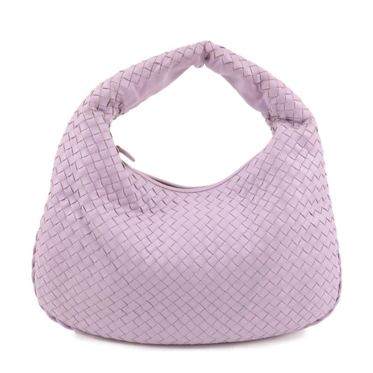 Bottega-Veneta-Hobo-Intrecciato-Leather-Shoulder-Bag-Purple
