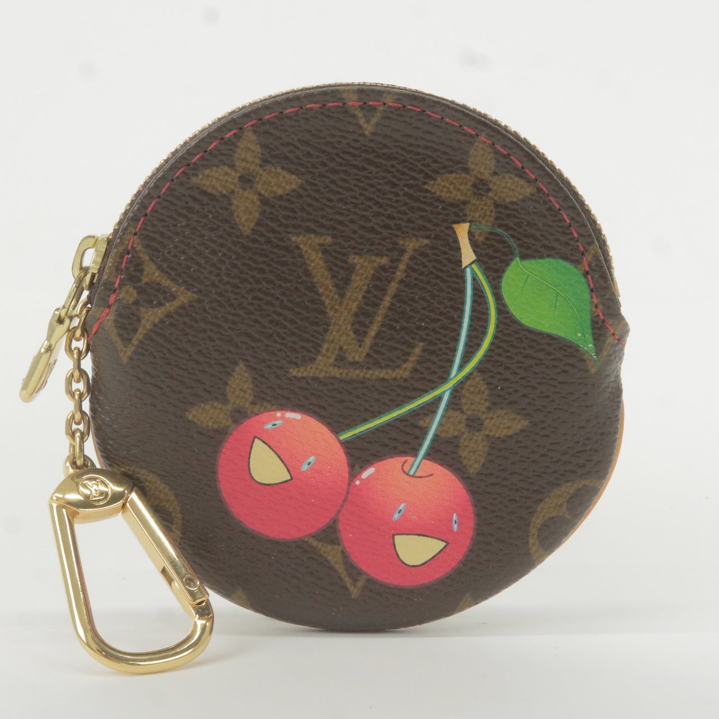 Louis Vuitton Monogram Cherry Porte Monnaie Rond Coin Case M95043