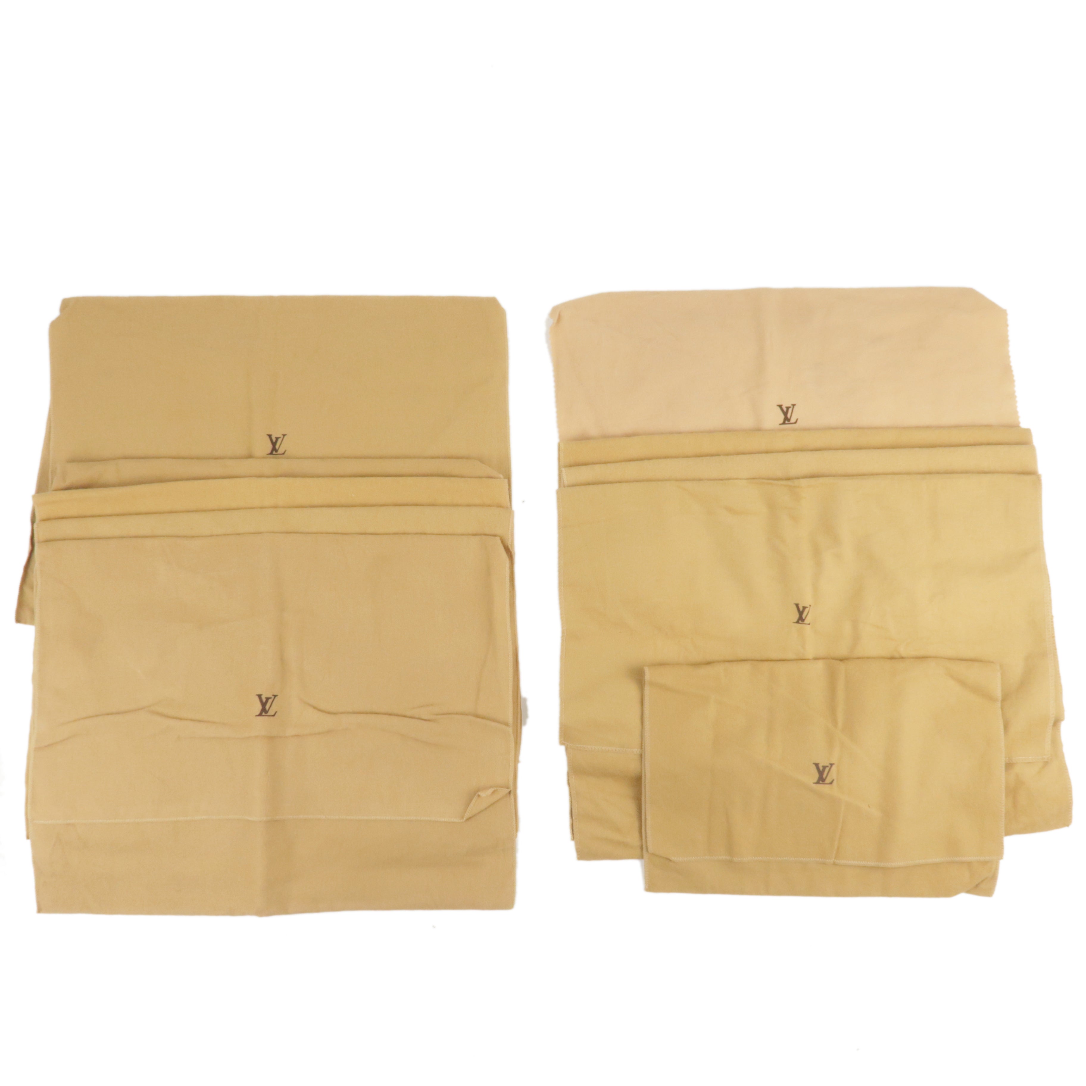 Louis Vuitton Set of 10 Dust Bag Flap Style Beige Brown