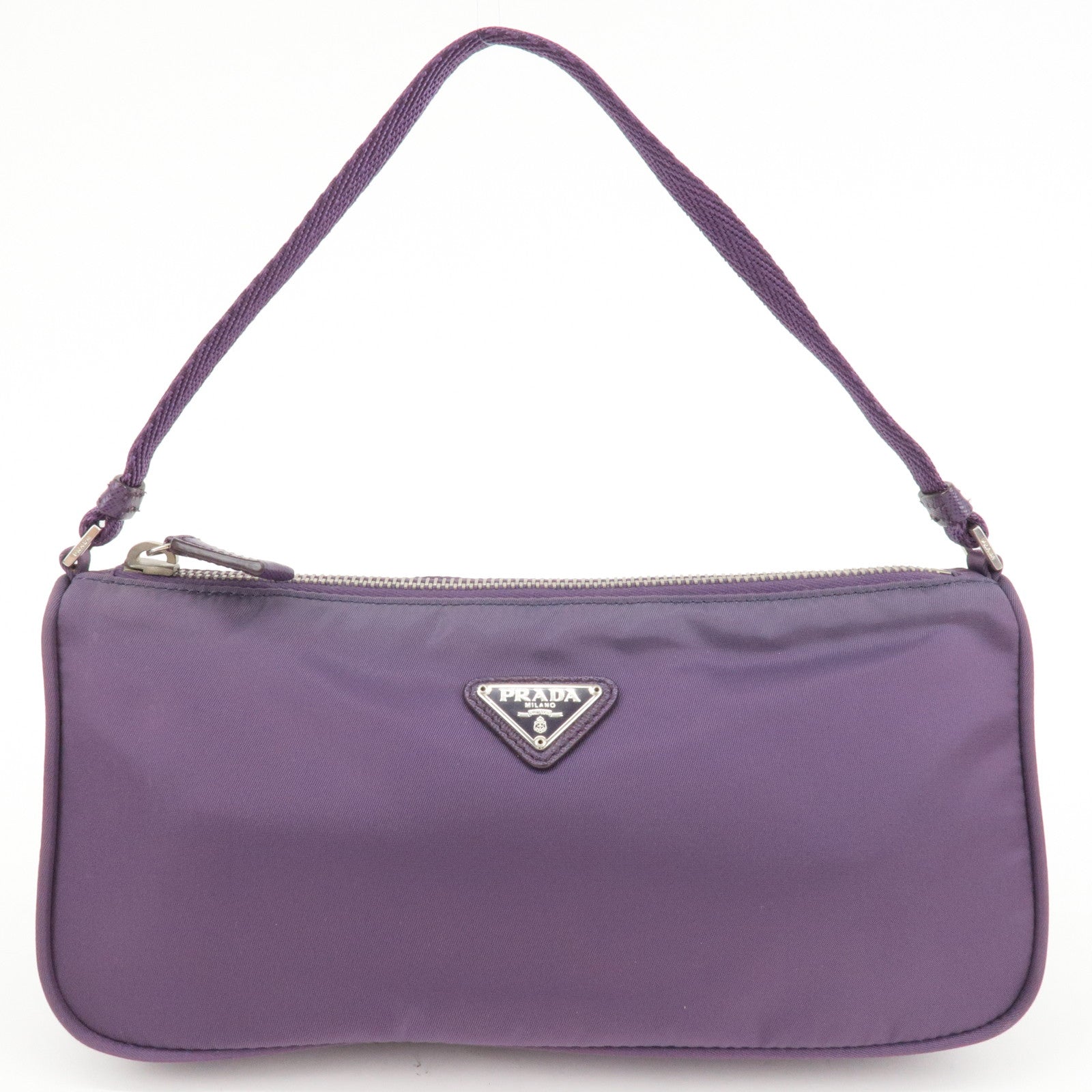 Mini Prada Milano Purple Ostrich Leather Micro Top Handle Bag Made in Italy