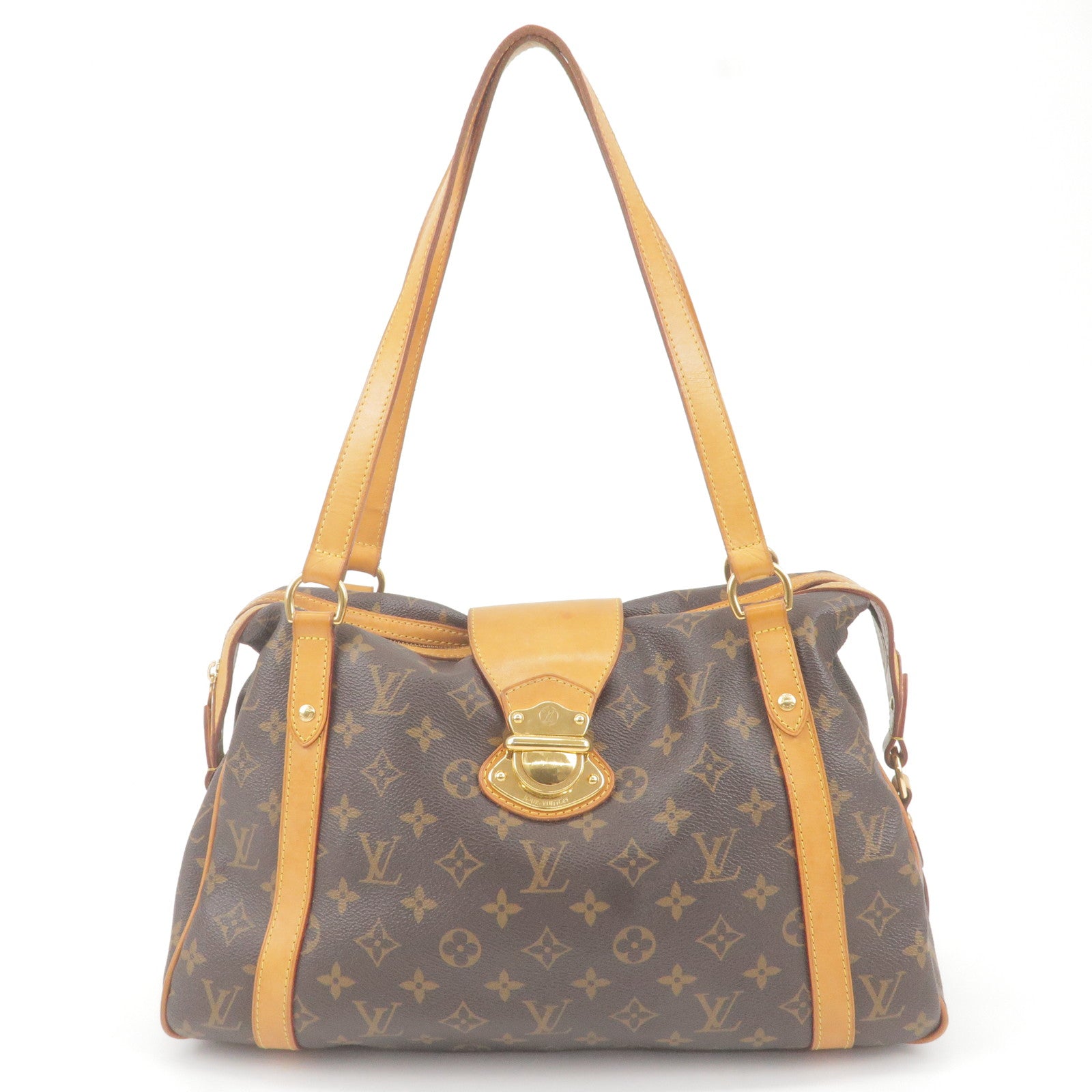 Louis Vuitton Stresa PM M51186 Monogram Canvas Shoulder Tote Handbag Brown