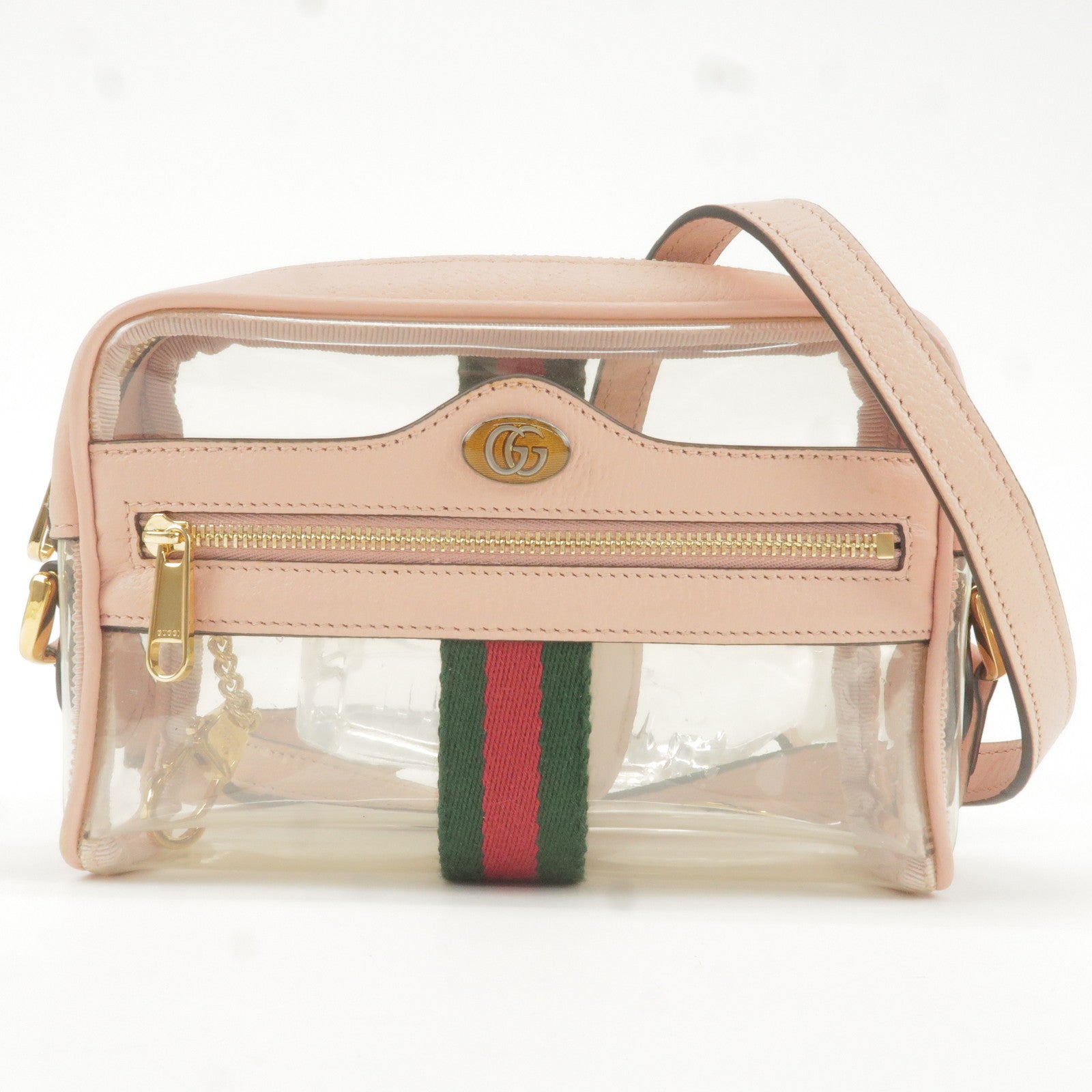 GUCCI Ophidia Vinyl Leather Shoulder Bag Purse Pink dct