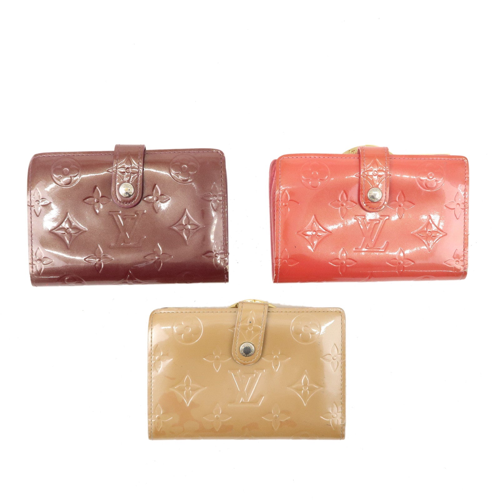 Louis-Vuitton-Monogram-Set-of-3-Vernis-Wallet-M91524-M9141F-M91361