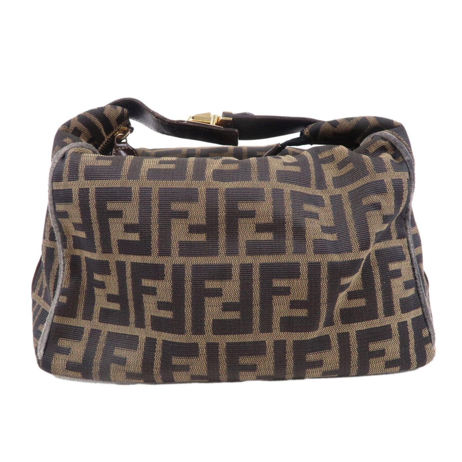 FENDI-Zucca-Canvas-Leather-Vanity-Bag-Khaki-Black-Brown-26348