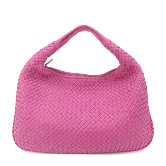 BOTTEGA-VENETA-Intrecciato-Hobo-Leather-Shoulder-Bag-Pink-115654