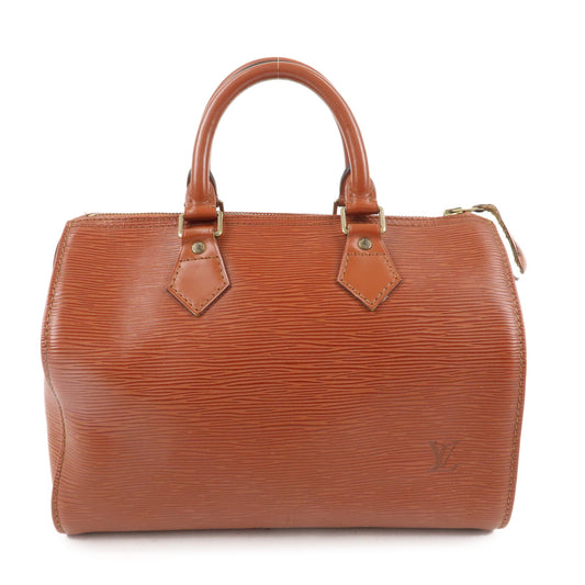 AuthenticLouis-Vuitton-Epi-Speedy-25-Hand-Boston-Bag-Kenya-Brown-M43013
