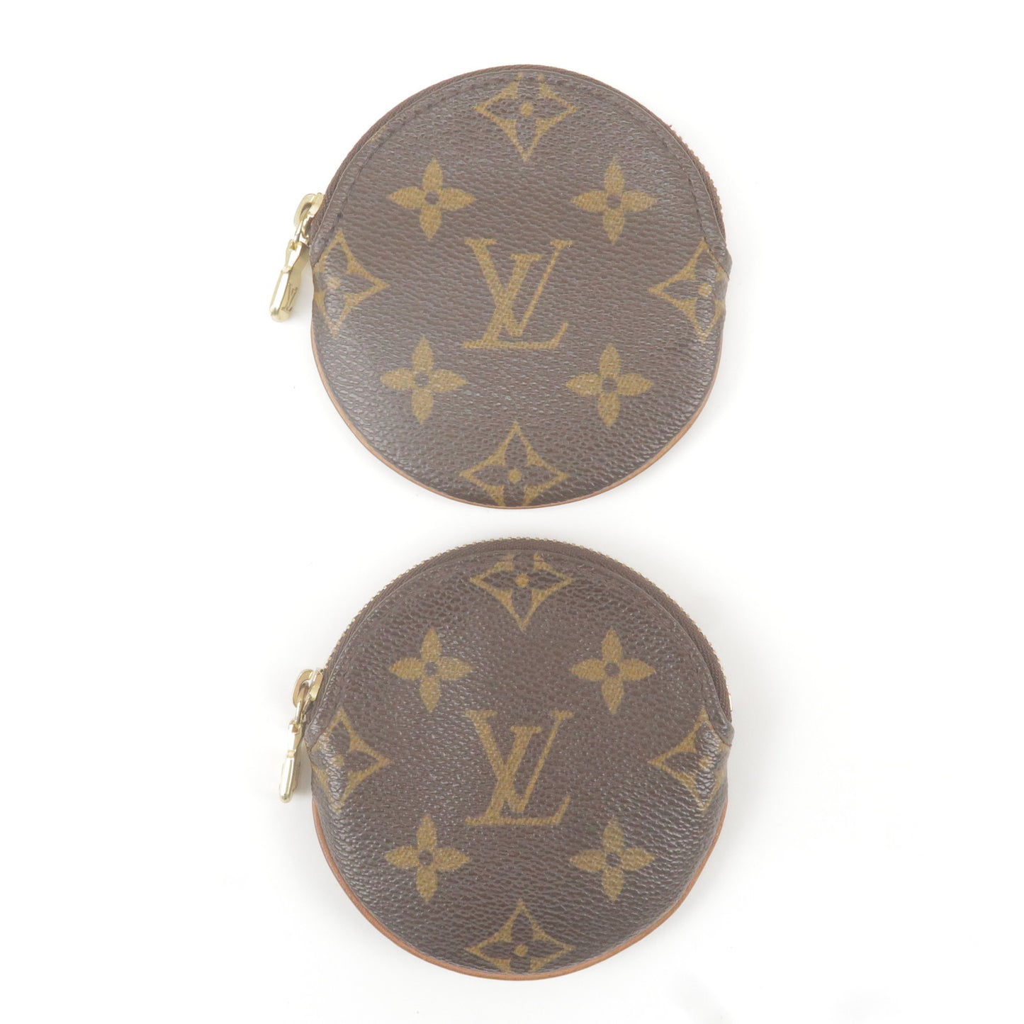 Set of2 Louis Vuitton Monogram Porte Monnaie Rond Coin Case M61926