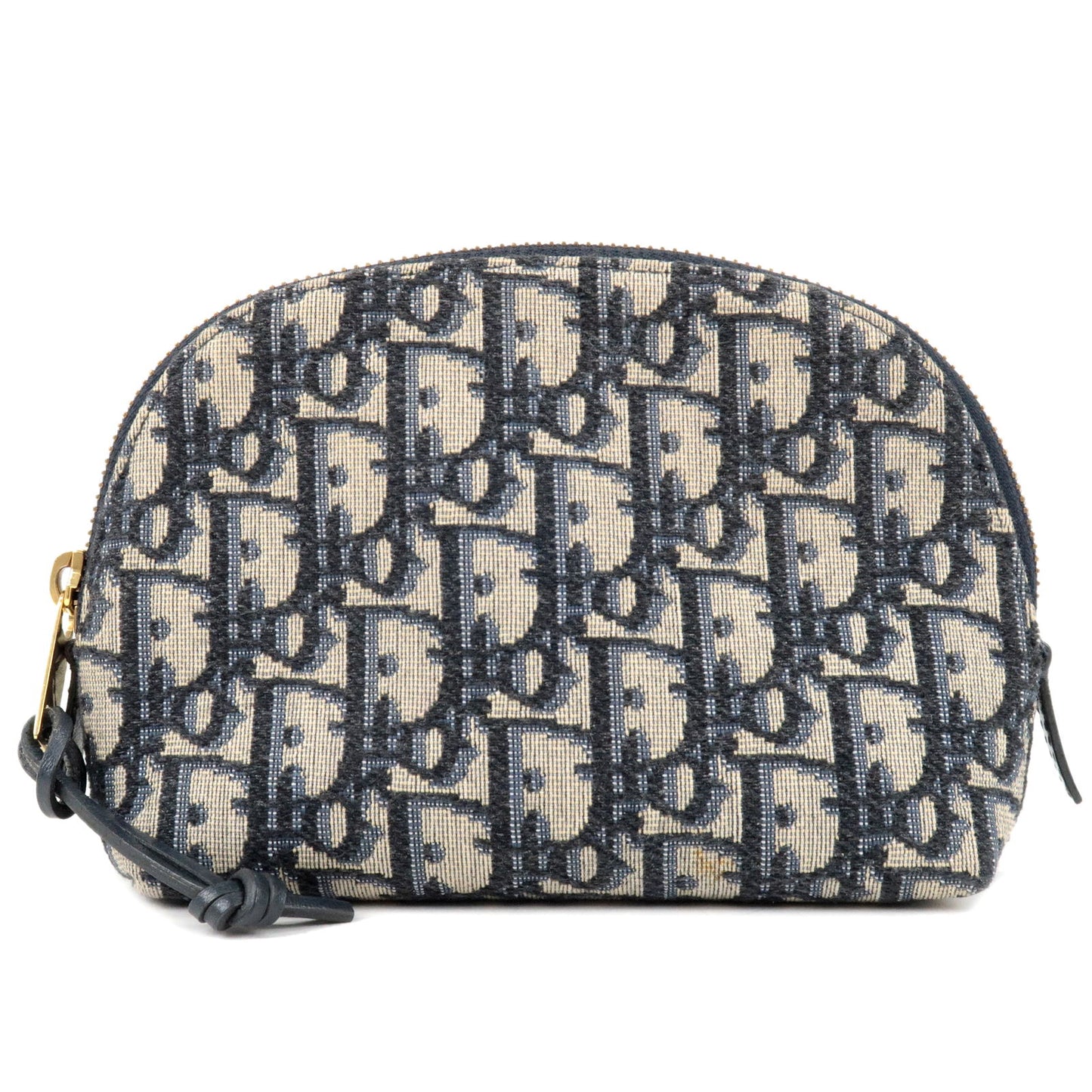 Christian-Dior-Oblique-Trotter-Jacquard-Canvas-Leather-Pouch-Navy
