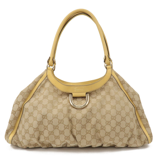 GUCCI-Abbey-GG-Canvas-Leather-Shoulder-Bag-Beige-Yellow-189835