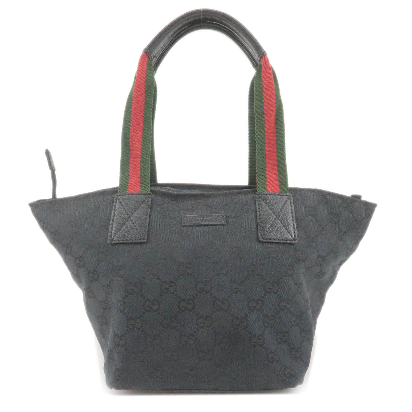 GUCCI-Sherry-GG-Canvas-Leather-Tote-Bag-Black-131228