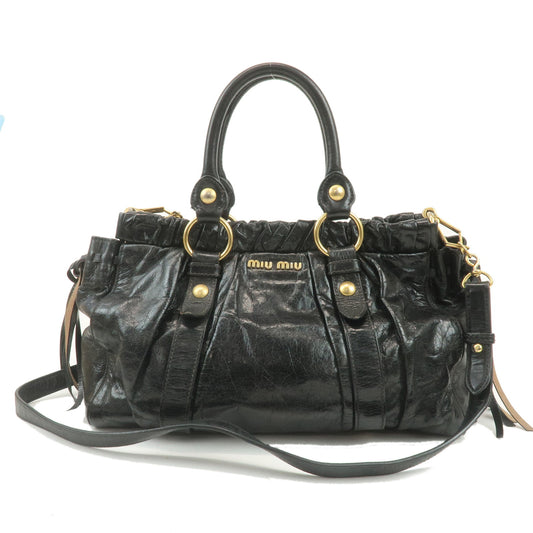 MIU-MIU-Leather-2Way-Shoulder-Bag-Hand-Bag-Black-RT0383